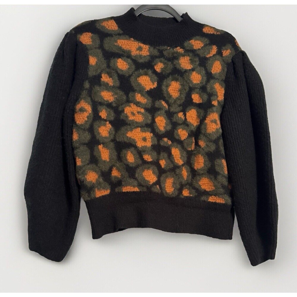 Molly Bracken Women's with Print Fuzzy Long Sleeve Sweater Size L
